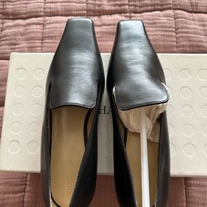 KHAITE Black Leather Marfa Flats